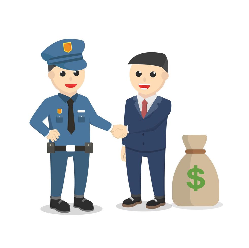 Bribe Police With Money design on white background vector