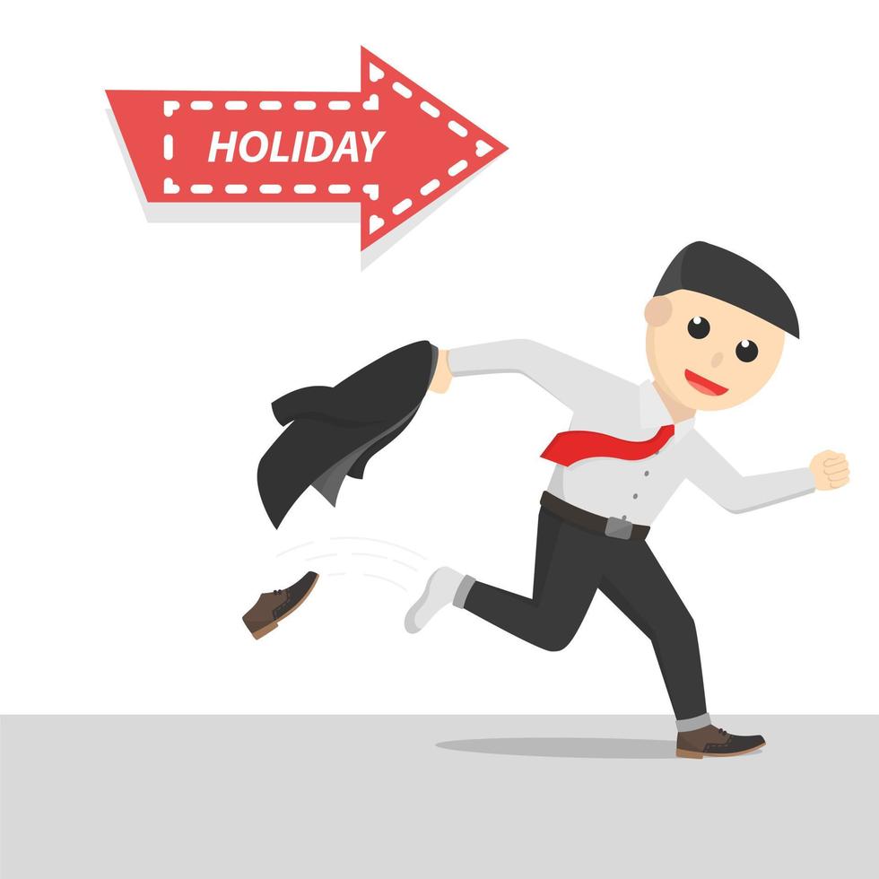 businessman run to holiday design vector