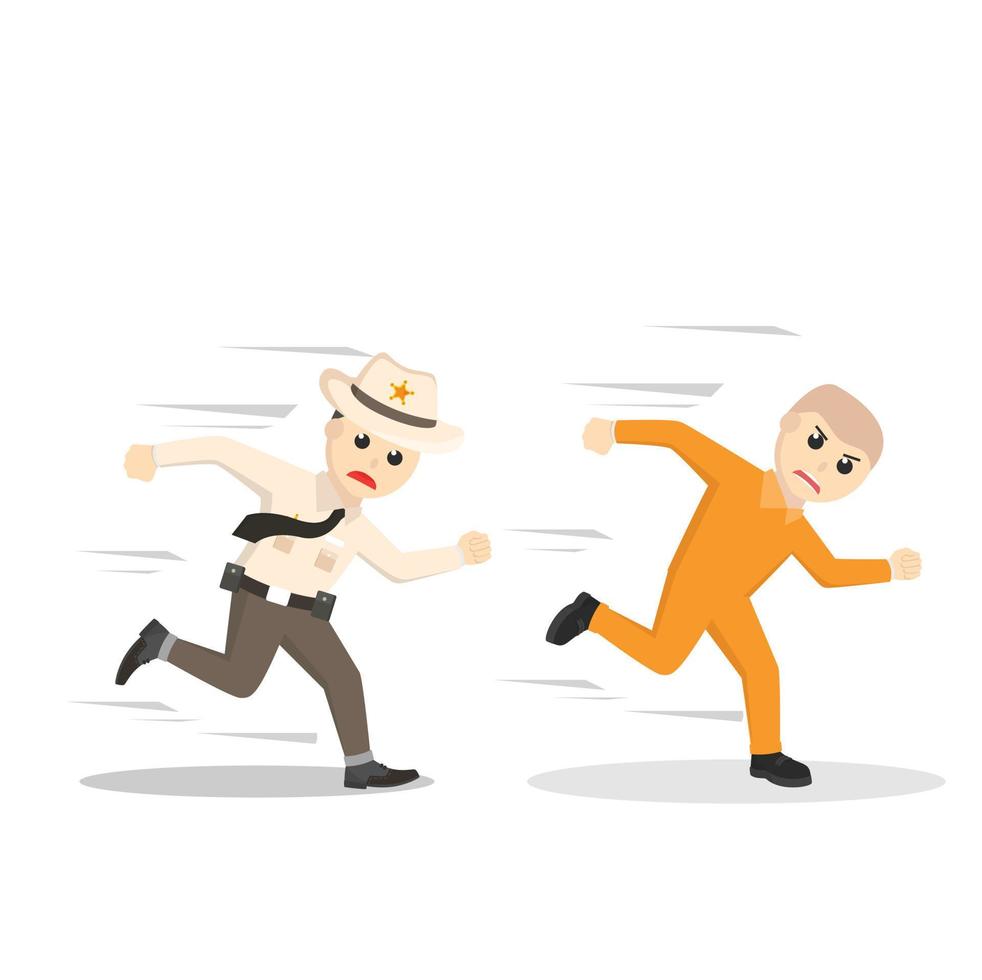 sheriff Catch prisoner design character on white background vector