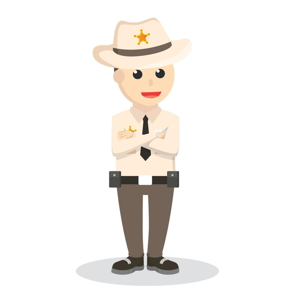sheriff pose design character on white background vector