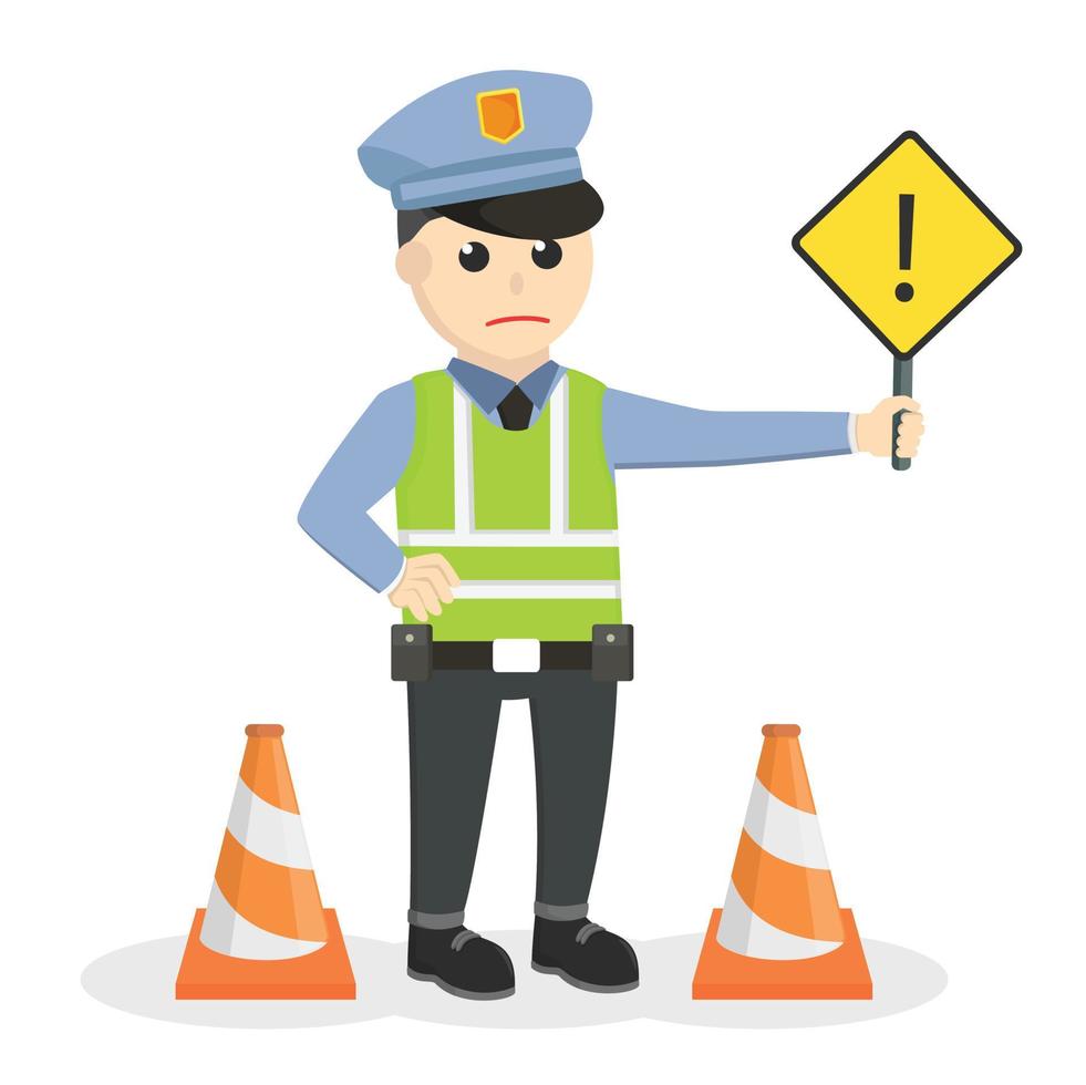 traffic police be careful design character on white background vector
