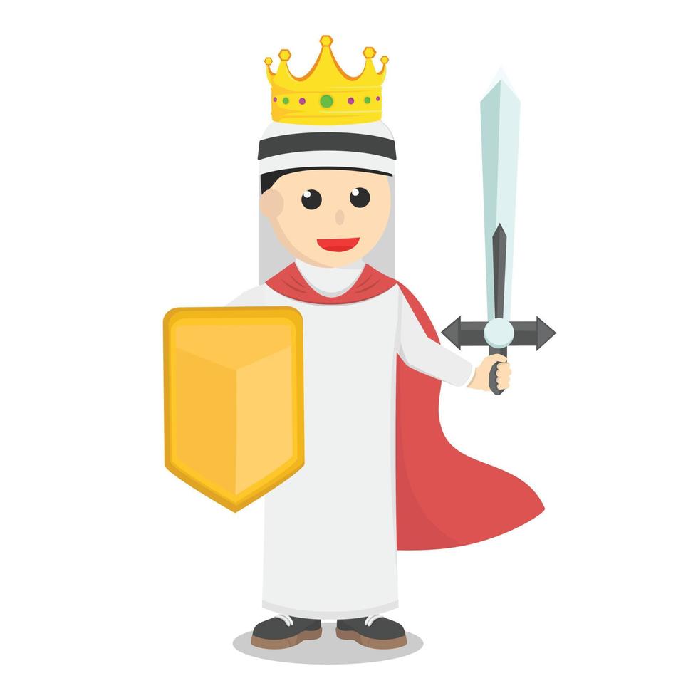 The King of arabian holding weapon desgn character on white background vector