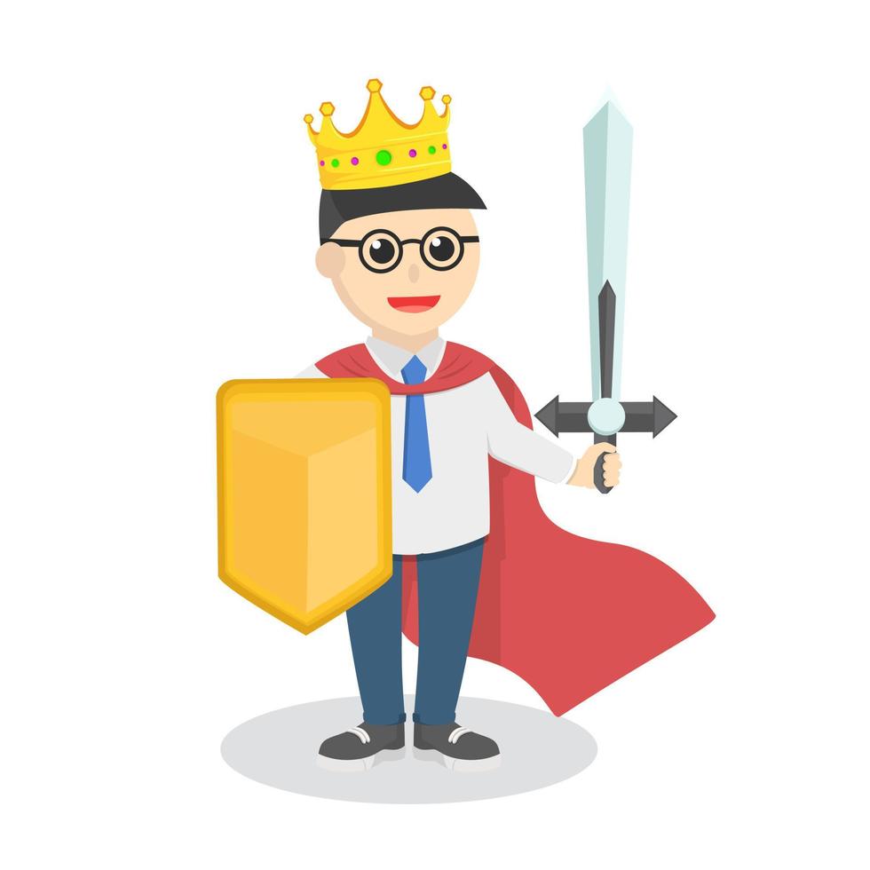 The king nerd holding weapon design character on white background vector
