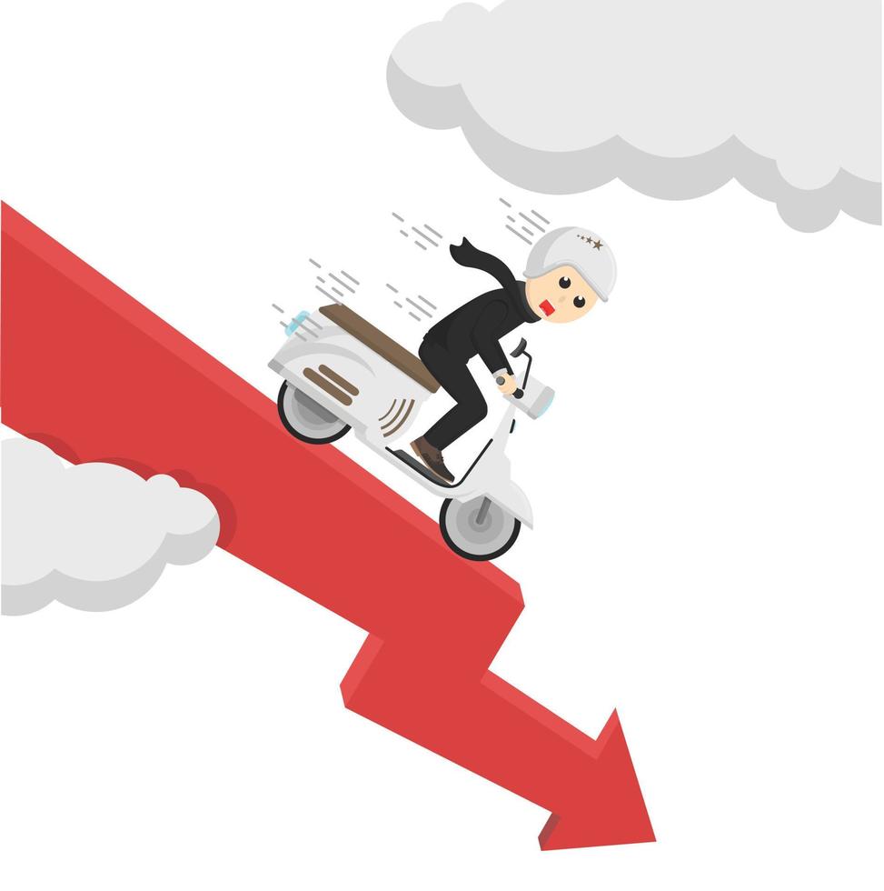 businessman speed down progress design vector