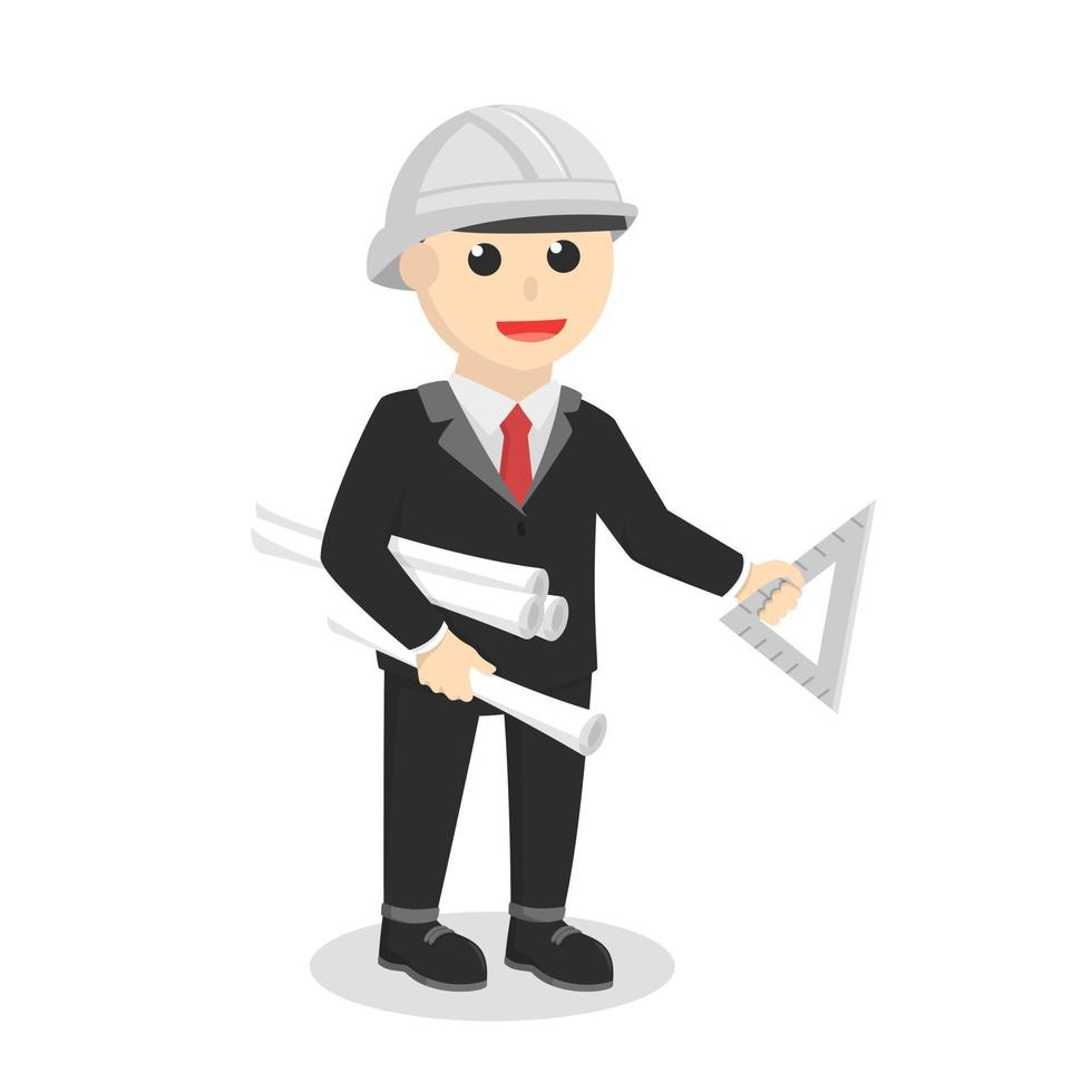 engineer ready for work design character on white background vector