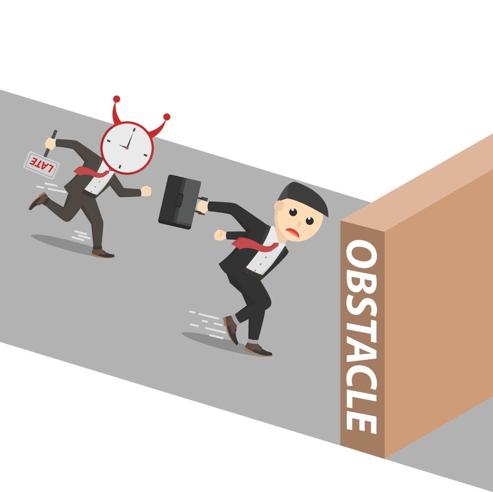 businessman jump over obstacle design vector