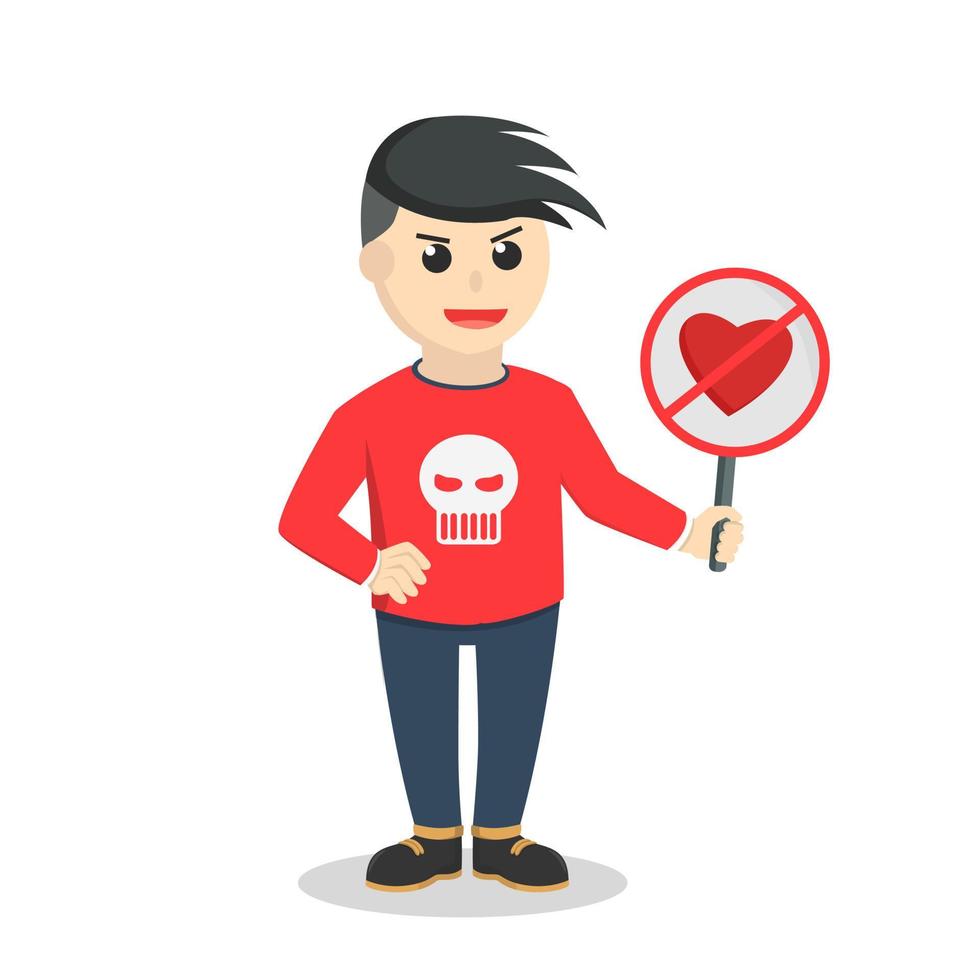 say no to valentine design character on white background vector