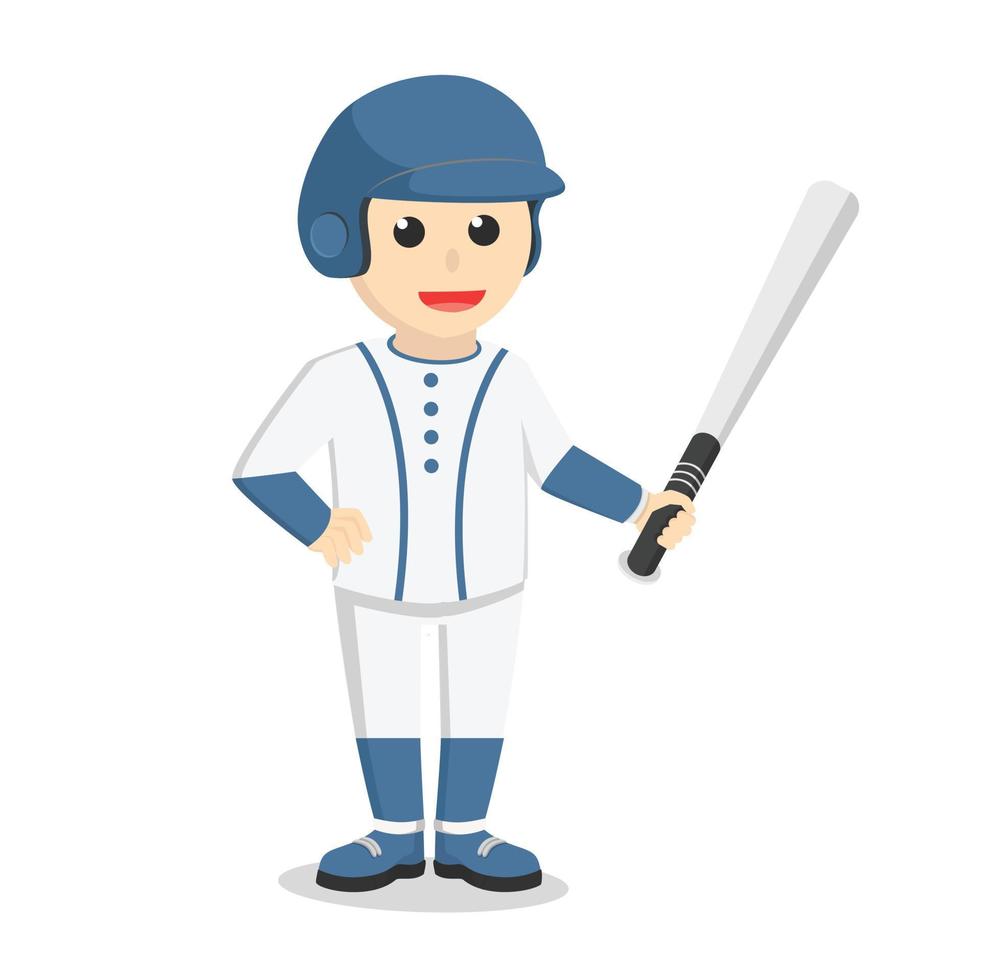 Baseball holding baseball bat design character on white background vector