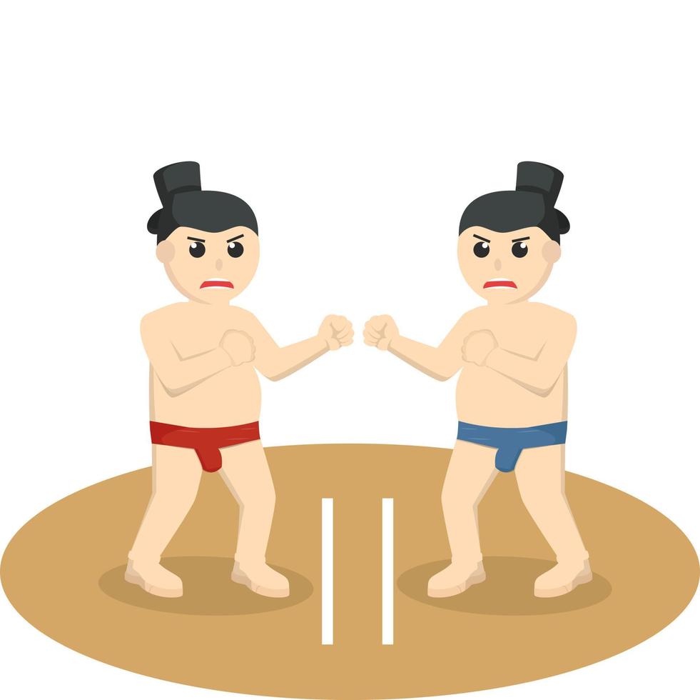 Sumo Wrestler design character on white background vector