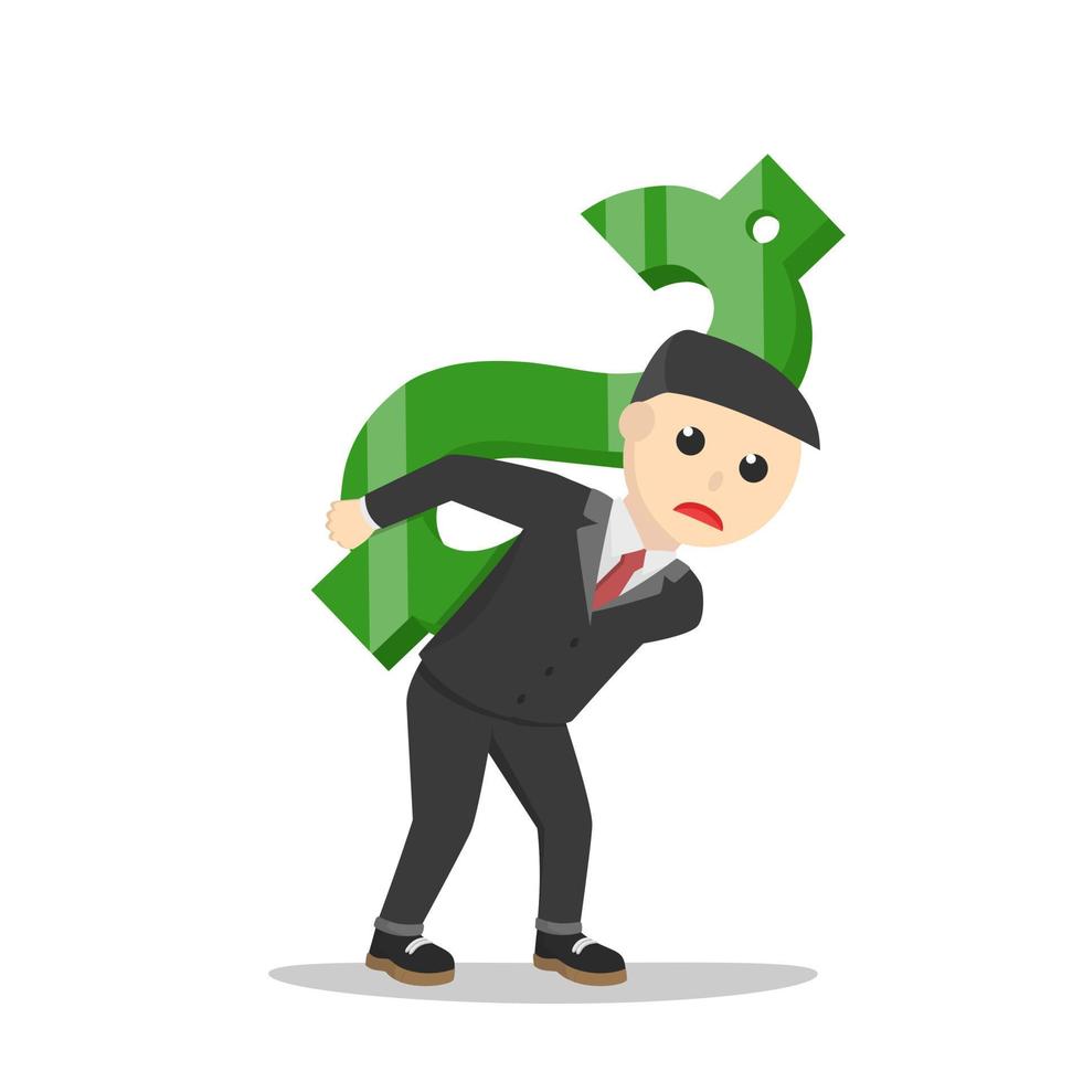 businessman carrying the gold dollars vector