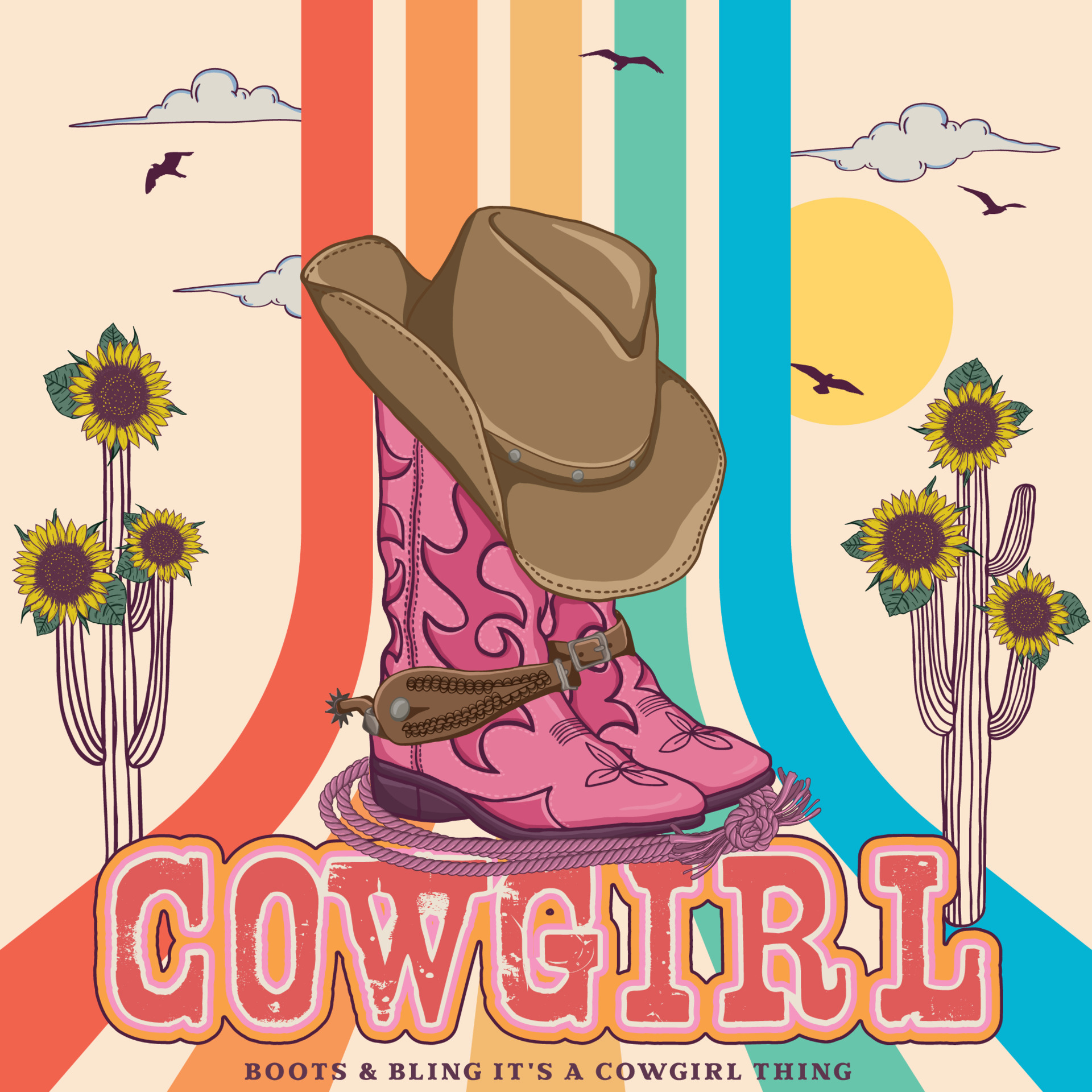 cowgirl boots and hat