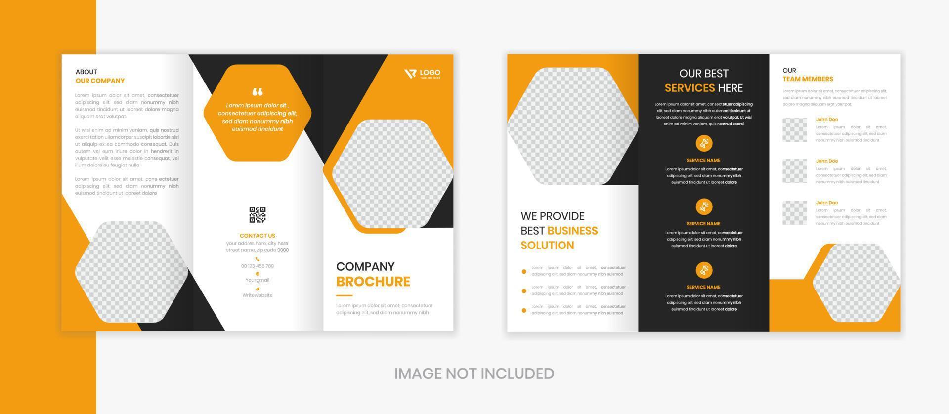 diseño de folleto tríptico corporativo moderno, vector de folleto de agencia de empresa
