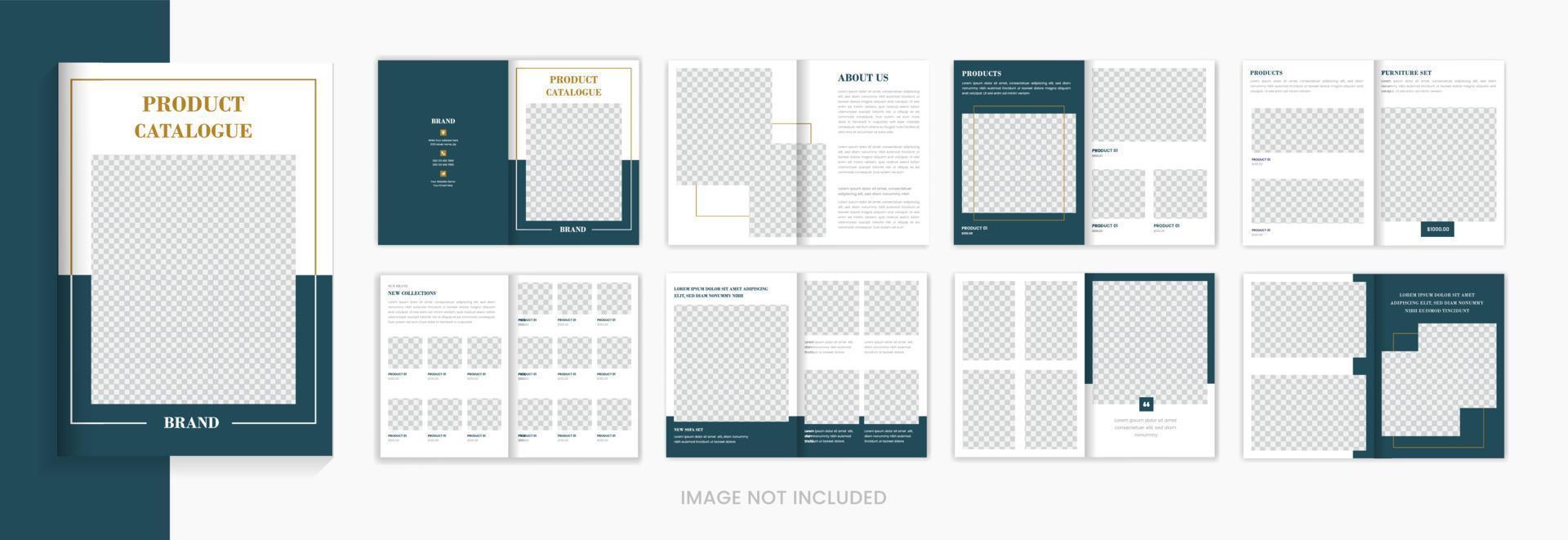 vector de plantilla de diseño de folleto de catálogo de 16 páginas de producto clásico