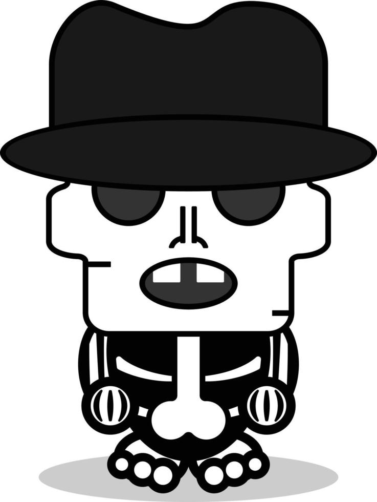 cute freddy krueger bone mascot character cartoon vector illustration