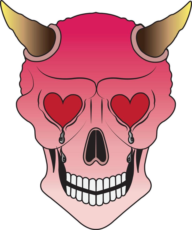 Art surreal devil cry in love.Hand drawing and make graphic vector. vector