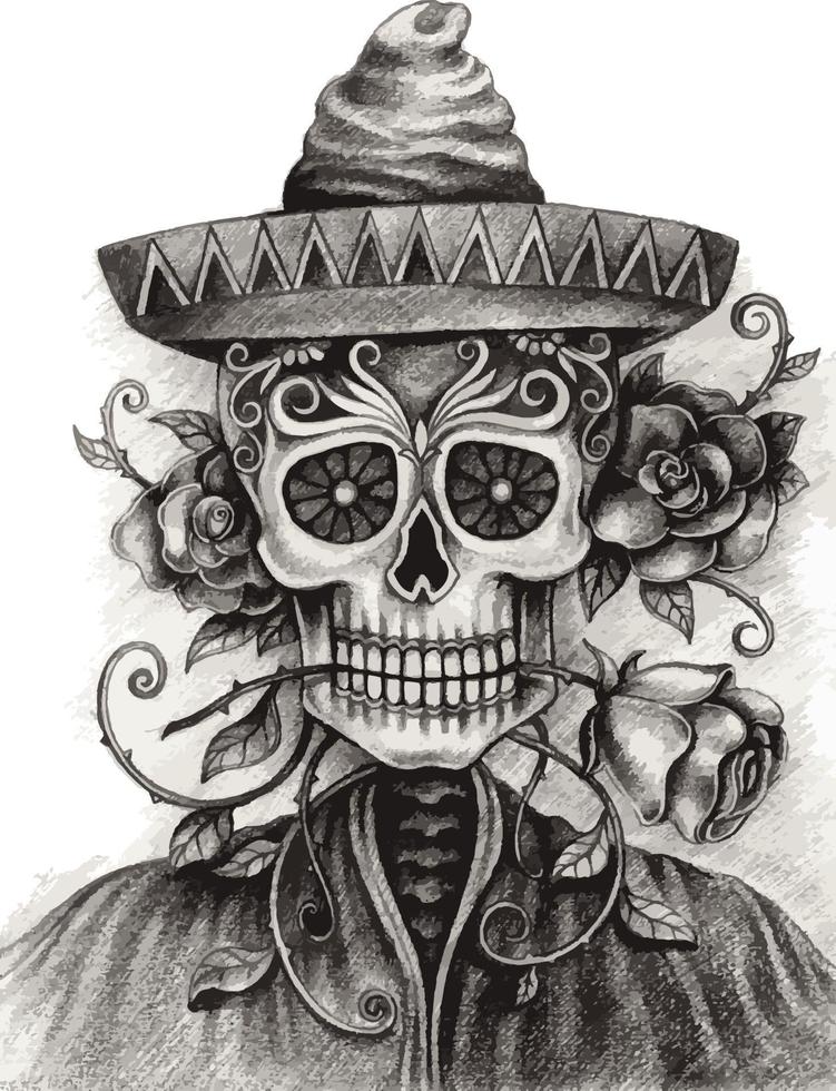 calavera de arte dia de muertos. dibujo a mano y hacer vector gráfico. 10891197 Vector en Vecteezy calavera de arte dia de muertos. dibujo a mano y hacer vector gráfico. 10891197 Vector en Vecteezy