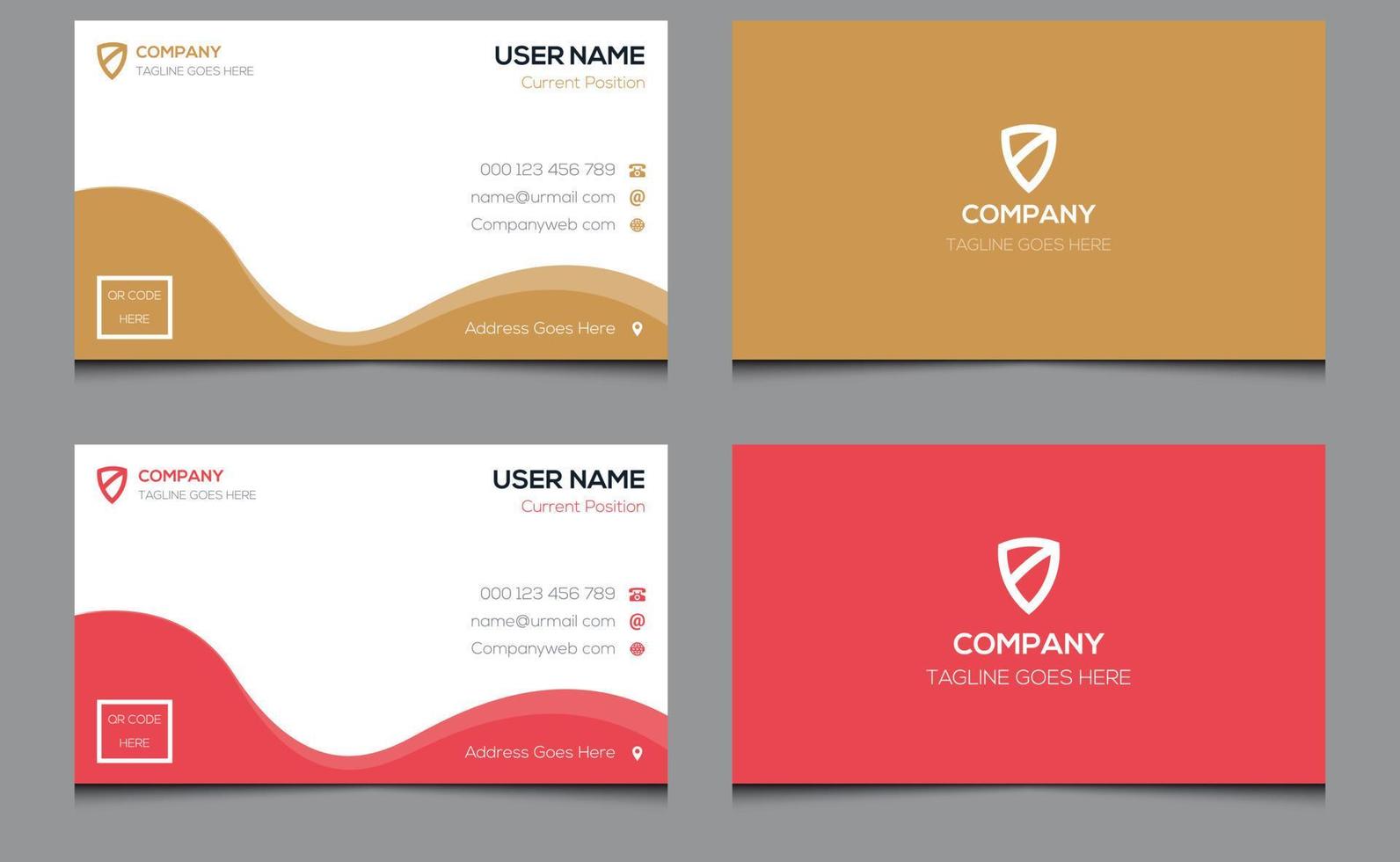 Abstract clean minimal simple company official creative corporate professional modern name horizontal visiting business card template design colorful variation. vector