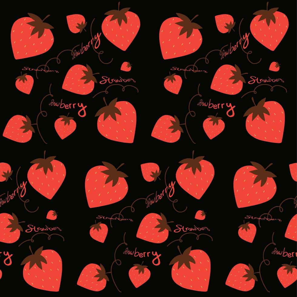 Cute strawberry seamless pattern for fabric or wallpaper vector