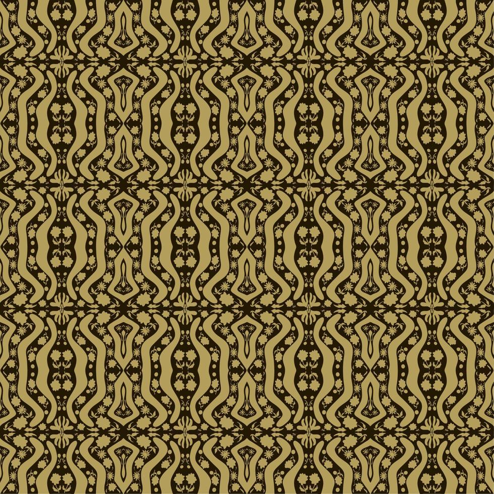 Gold abstract batik floral seamless pattern unique aesthetic ethnic for fabric or wallpaper vector