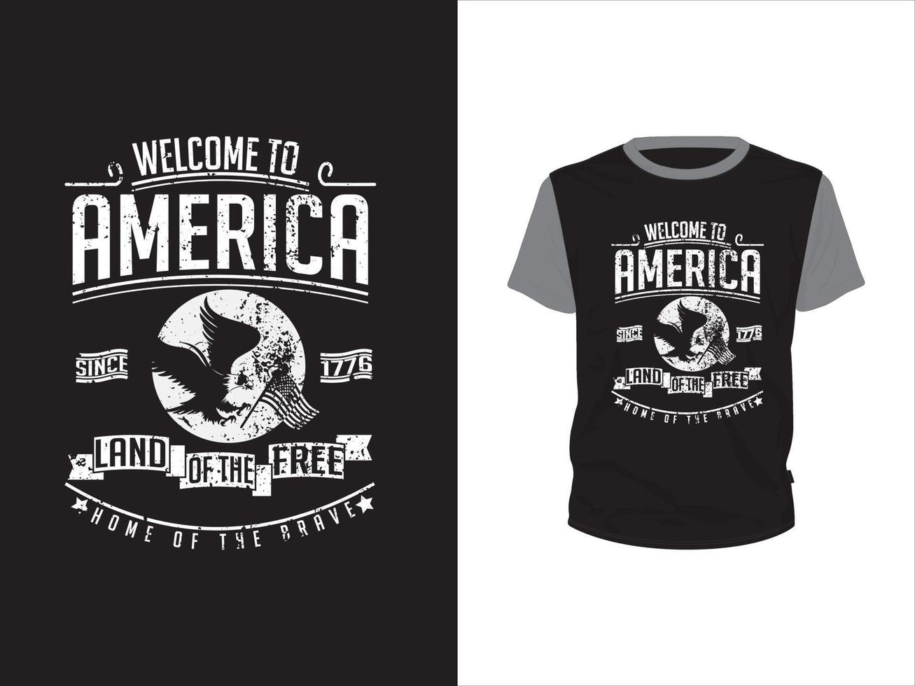 Welcome To America Typography T-Shirt Design vector