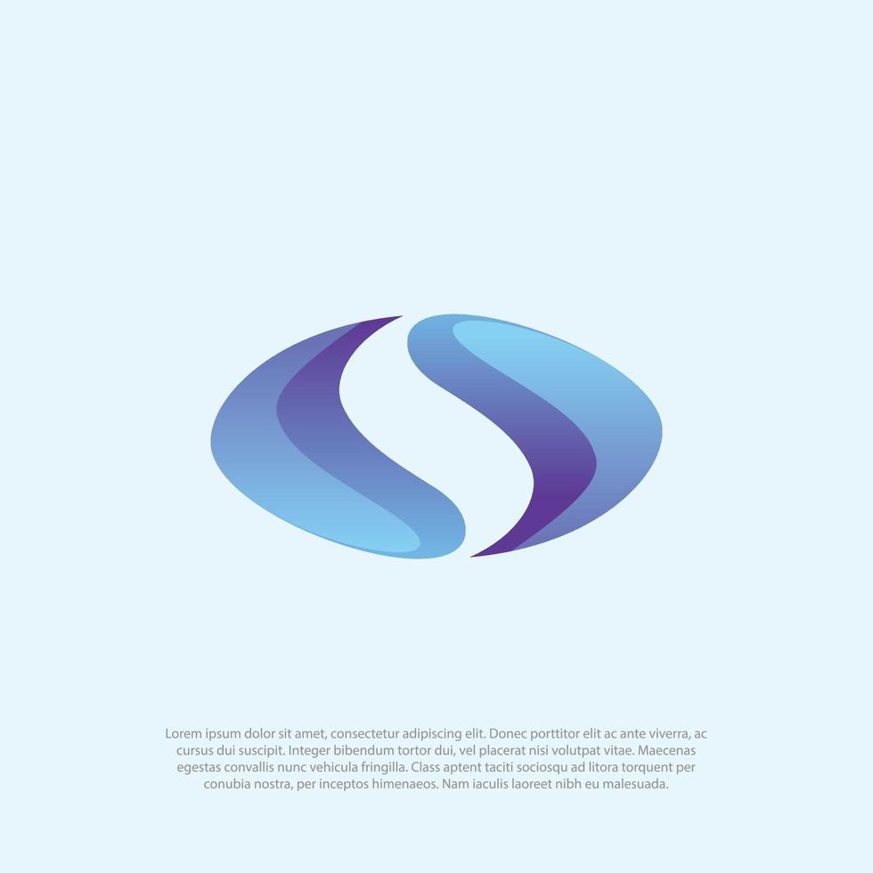 letter S logo template in slices or gestalt design style. letter s hidden in the circle shape. negative space logo template vector