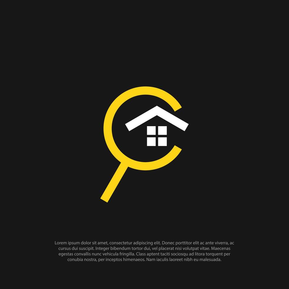 Find Real estate, Find Property, House Search simple concept logo vector