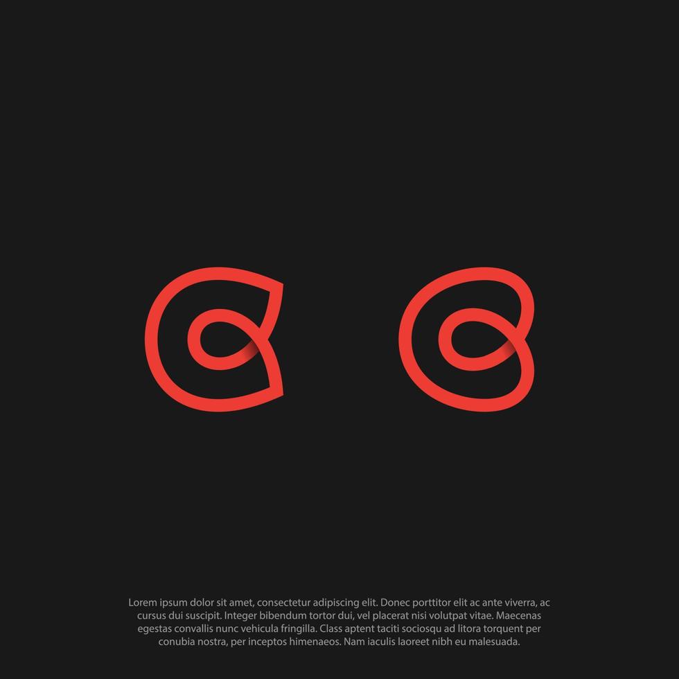 Letter C logo monogram infinity shape concept, minimal style identity initial logo mark. parallel lines vector emblem logotype for business cards initials invitations ect.