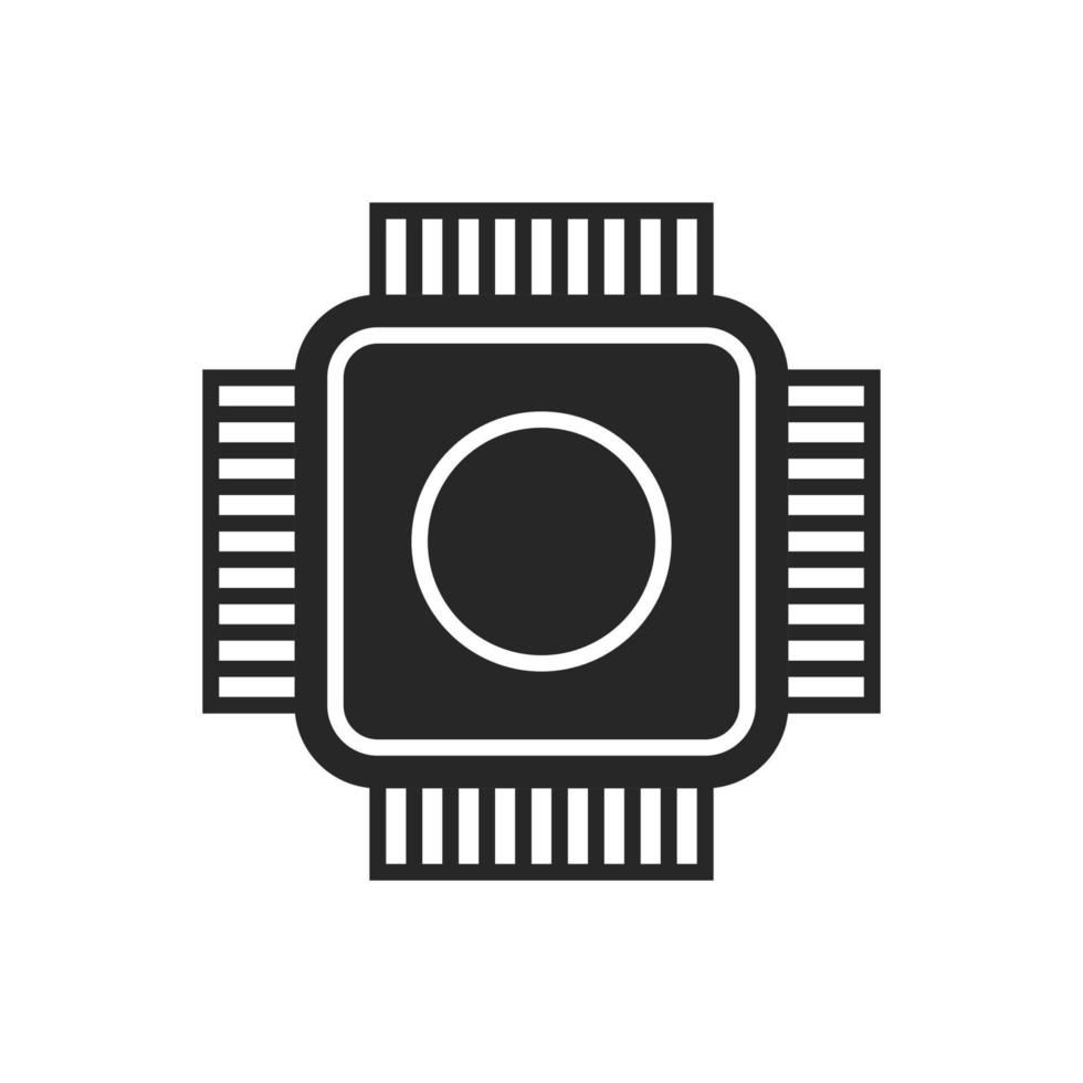 Cpu chip technology vector digital electronic. Computer processor illustration board icon and communication tech hardware. Microchip motherboard engineering datum and symbol pc core equipment device
