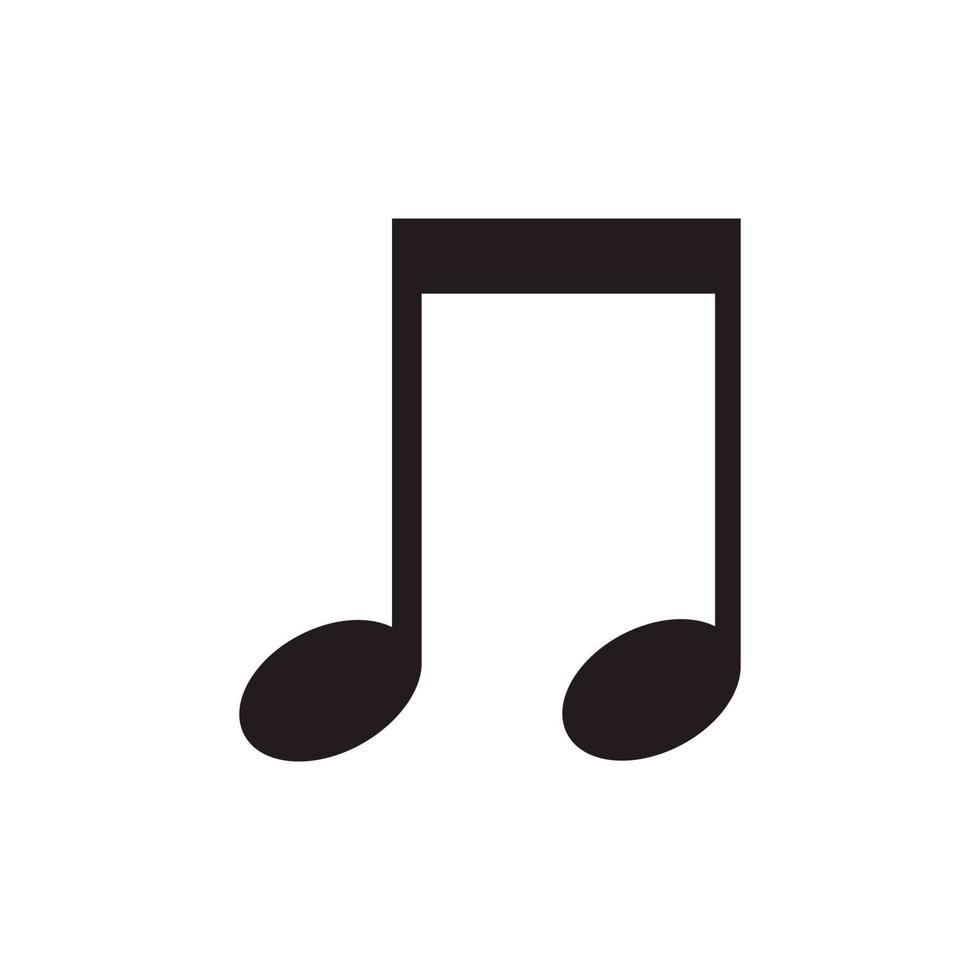 Music note vector illustration melody symbol. Musical design icon and abstract sound treble art. Song tune element composition isolated white and black graphic sign silhouette classical opera shape