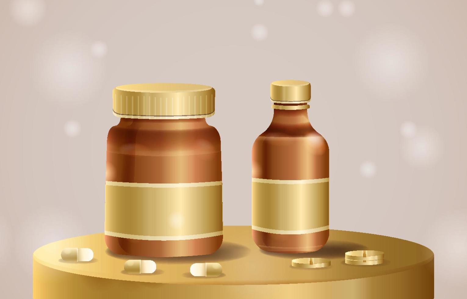 Gold Health Product Mock Up vector