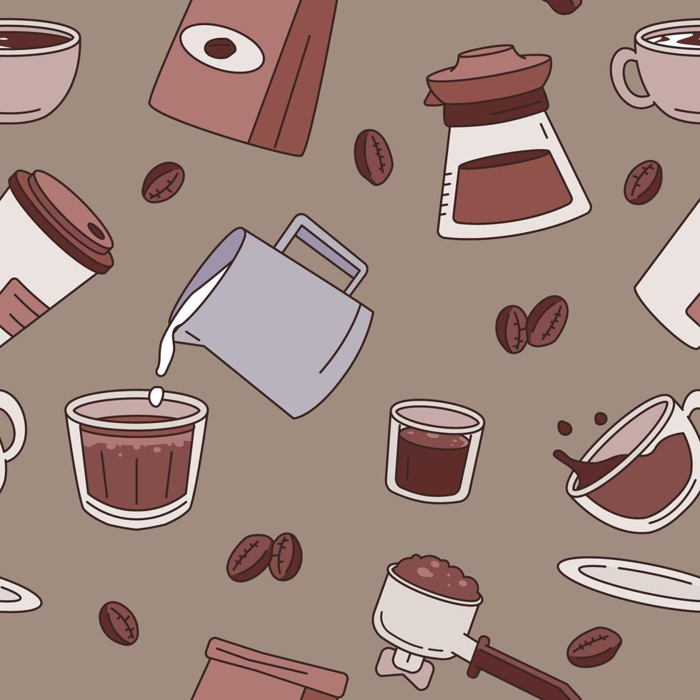 café, bebidas, seamless, patrón vector