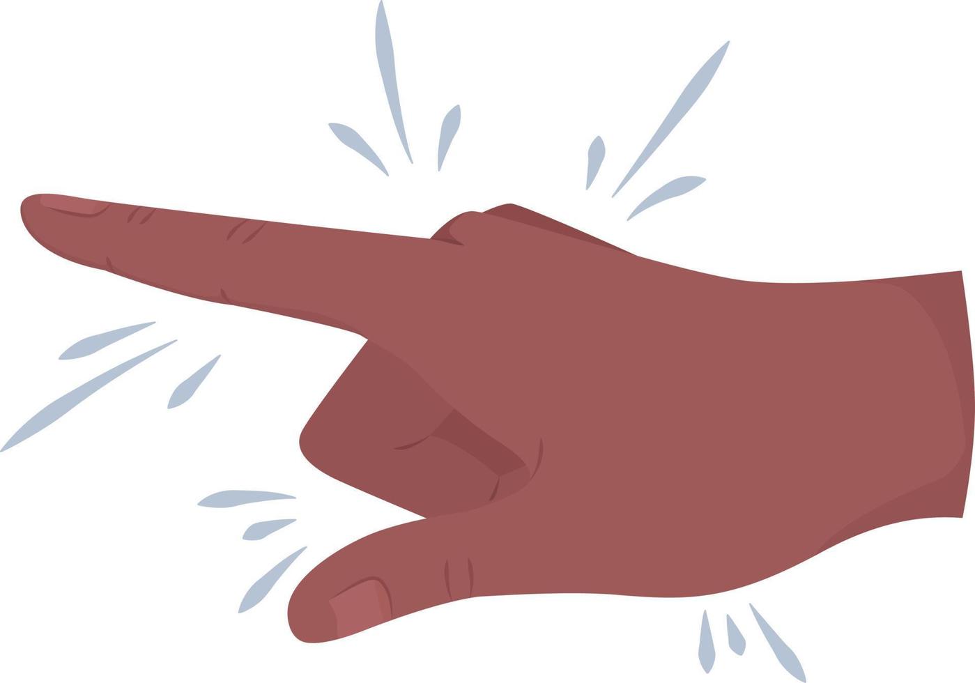 Index finger semi flat color vector hand gesture