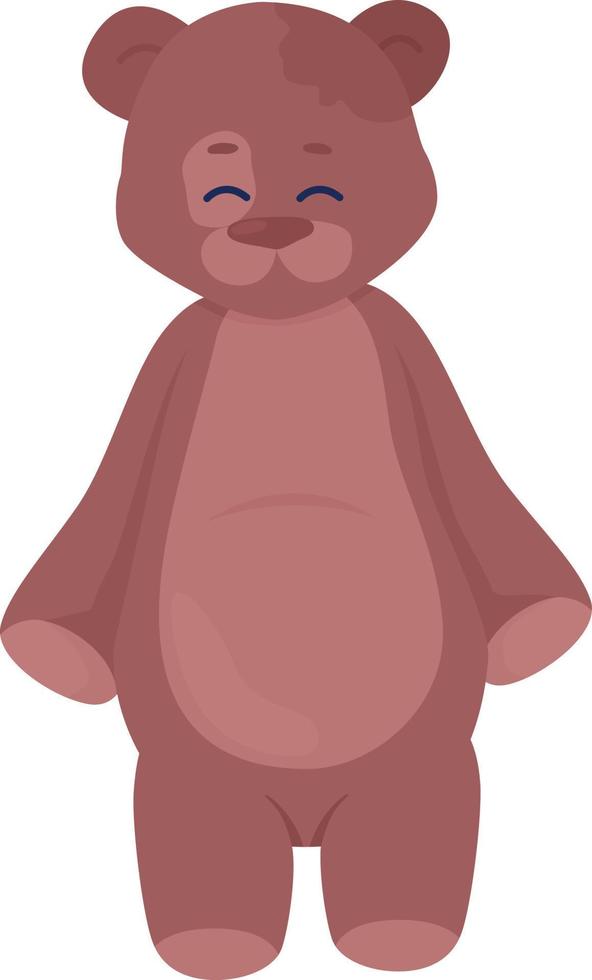 lindo oso de peluche objeto vectorial de color semiplano. animal suave. elemento editable. artículo de tamaño completo en blanco. ilustración de estilo de dibujos animados simple de juguete de peluche para diseño gráfico web y animación vector