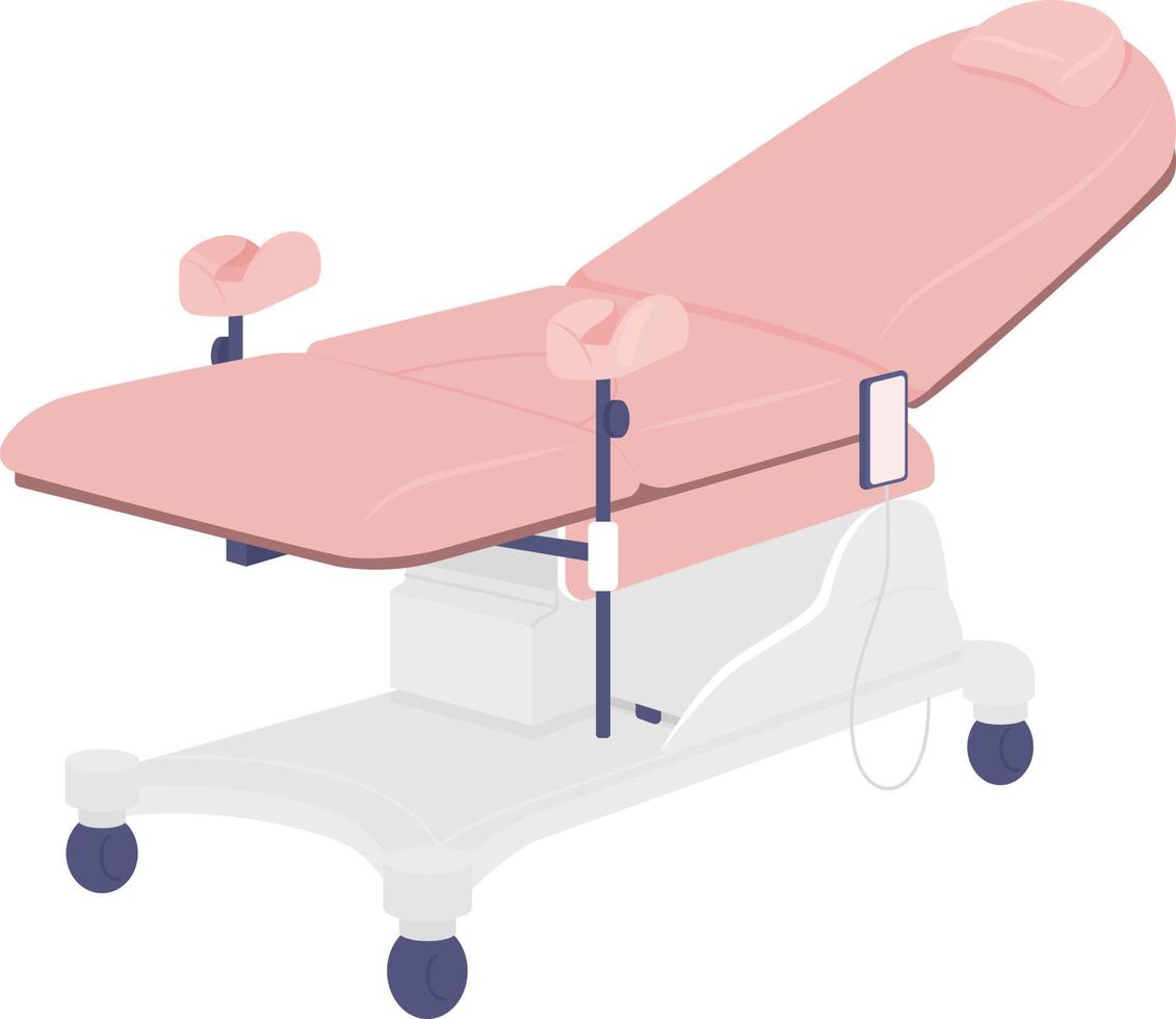 Gynecologist examining chair semi flat color vector object