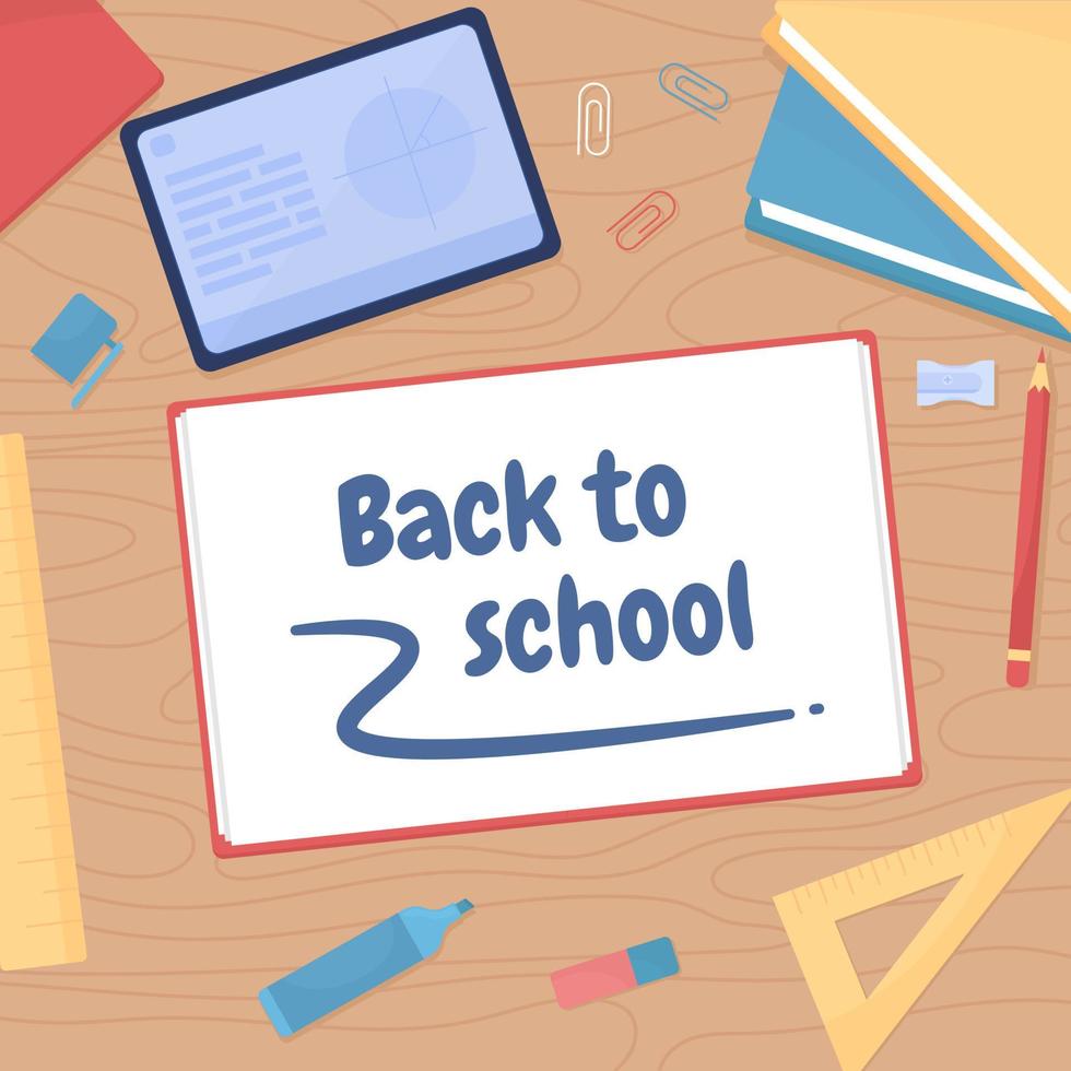 Back to school card template vector