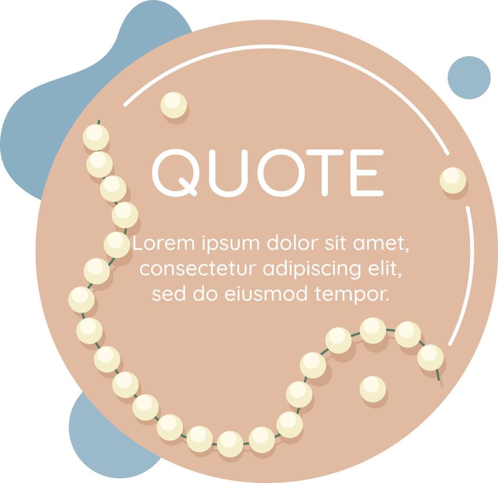 Jewelry quote textbox with flat object. Luxury accessory. Speech bubble with editable cartoon illustration. Creative quotation isolated on white background vector