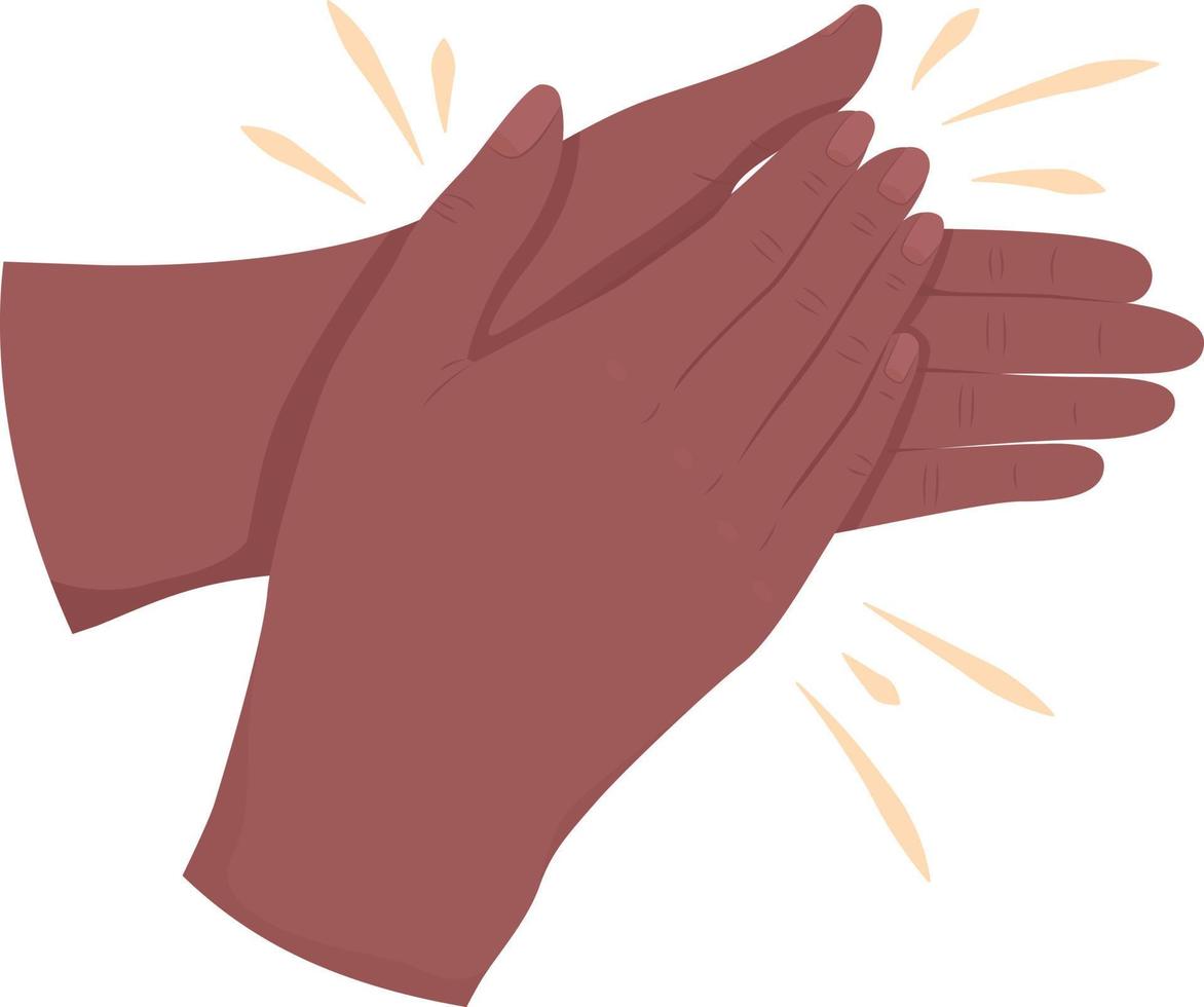 Clapping semi flat color vector hand gesture