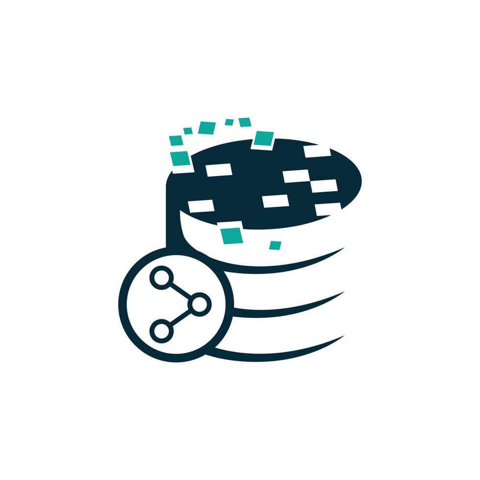 Circular Database icon isolated on white background. Circular Database icon simple sign. vector