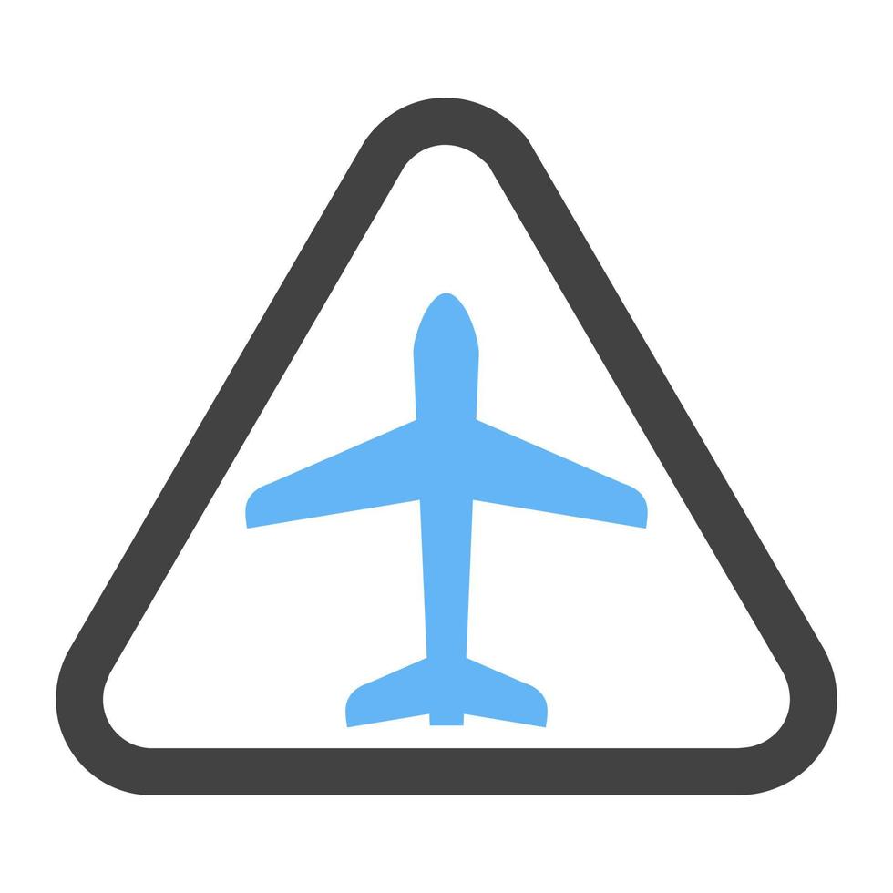 signo de aeropuerto glifo icono azul y negro vector