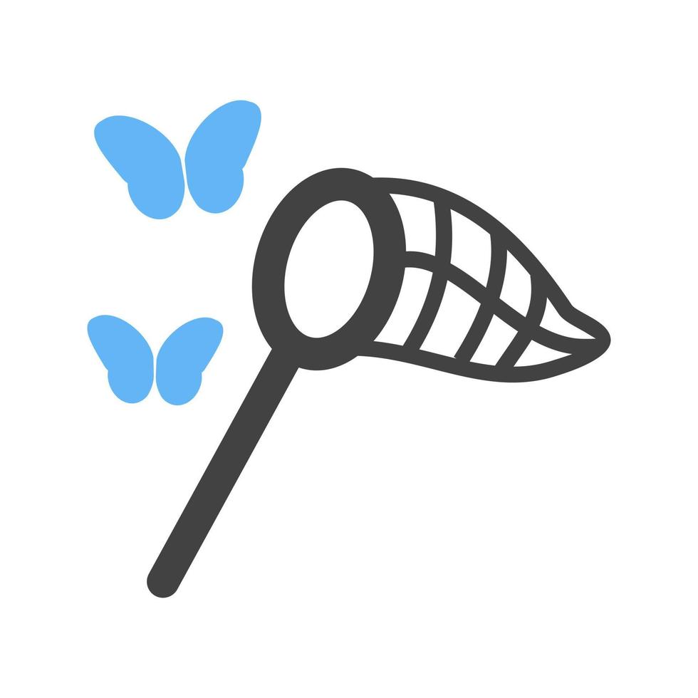 Catching Butterflies Glyph Blue and Black Icon vector