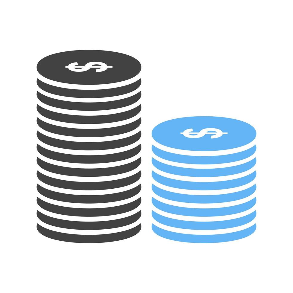 Stack of Coins Glyph Blue and Black Icon vector