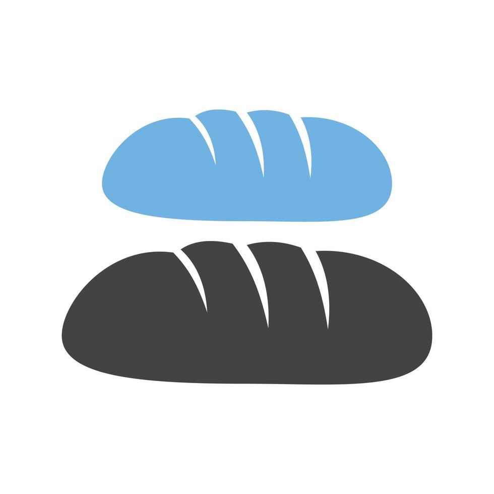 hogaza de pan glifo icono azul y negro vector
