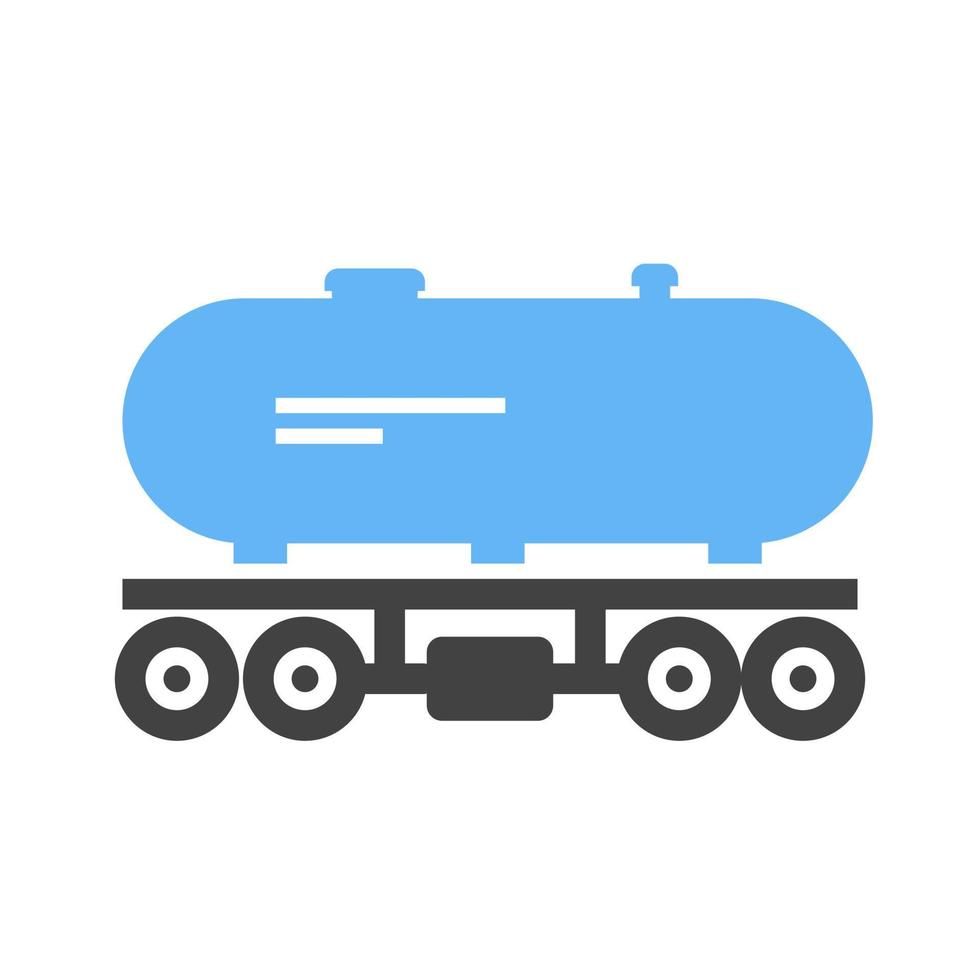 tanque vagón glifo icono azul y negro vector