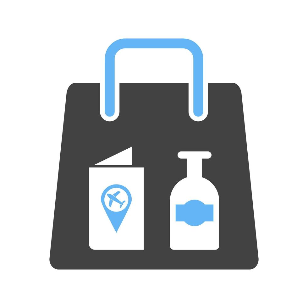 Items in a Bag Glyph Blue and Black Icon vector