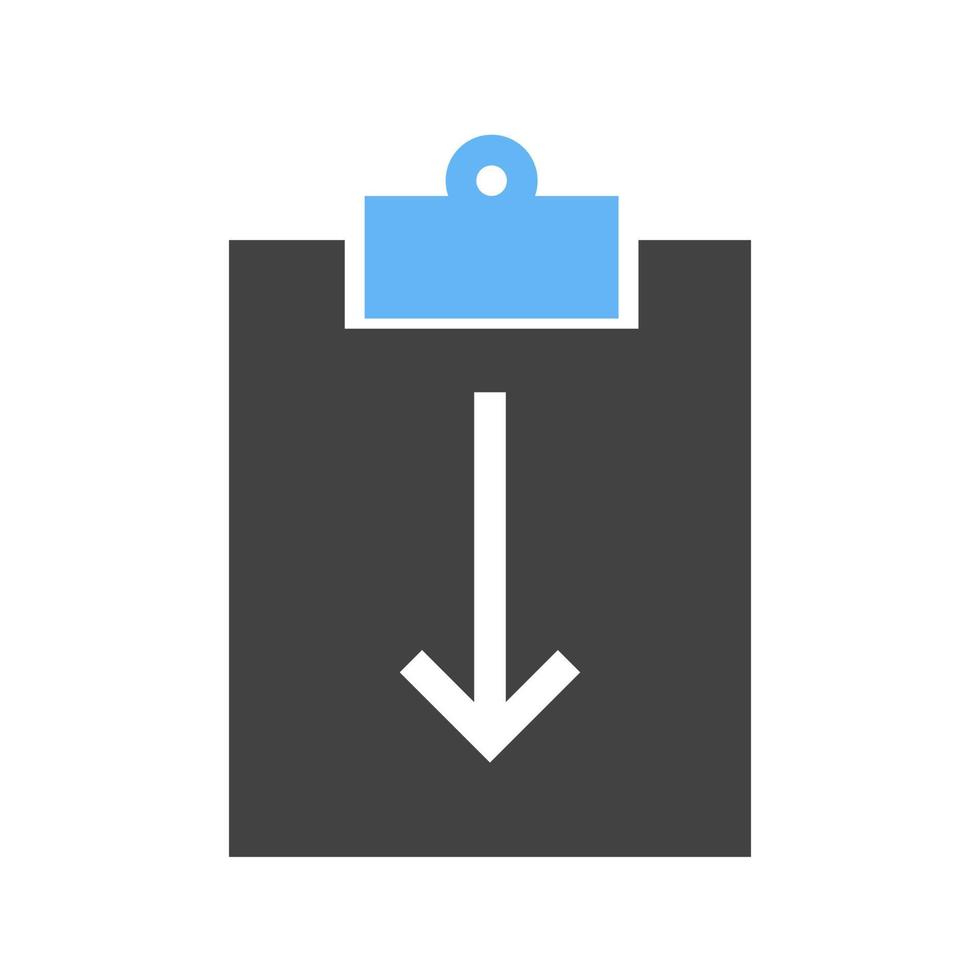Assignment Return II Glyph Blue and Black Icon vector