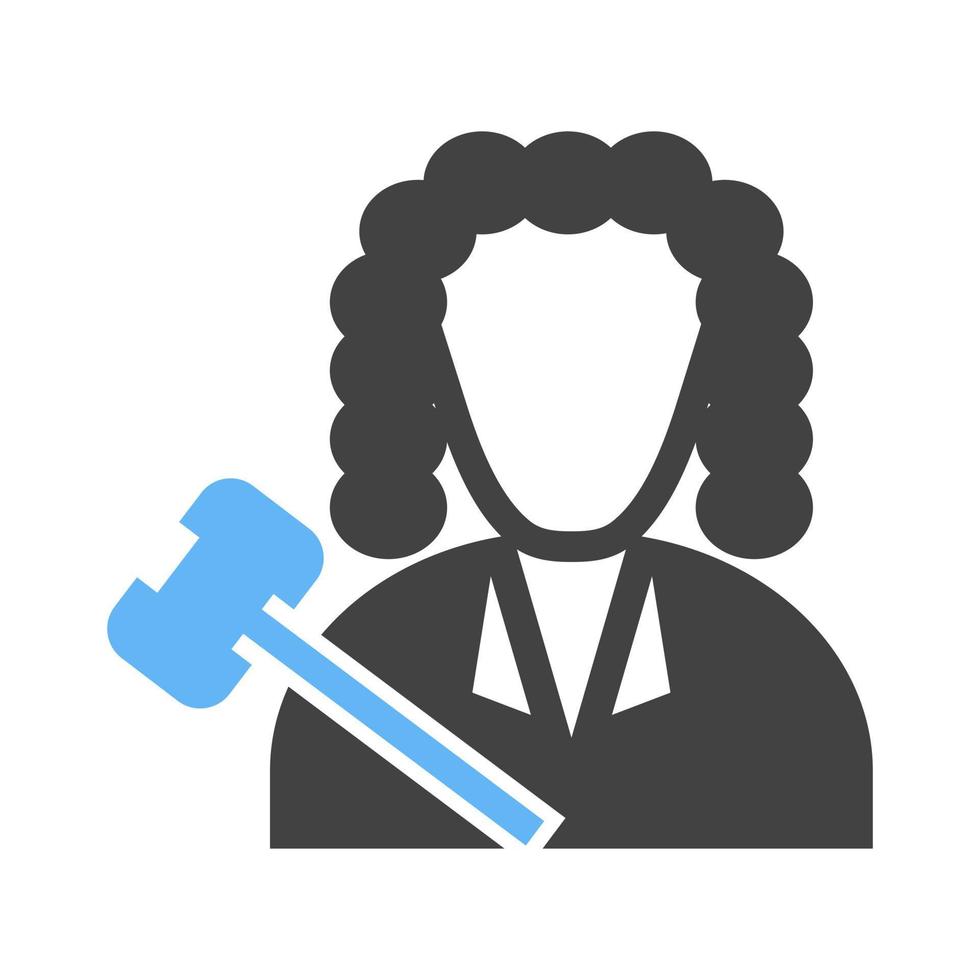 Judge Glyph Blue and Black Icon vector
