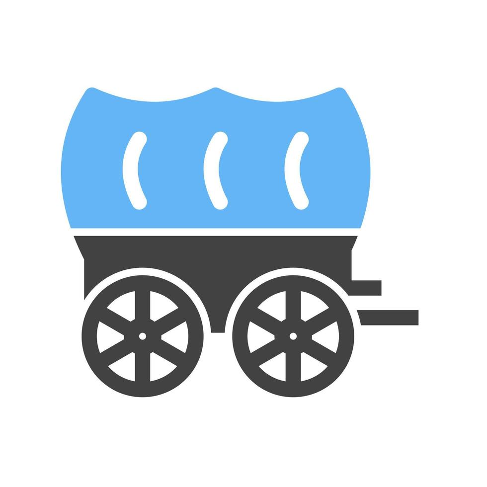 Cart Glyph Blue and Black Icon vector