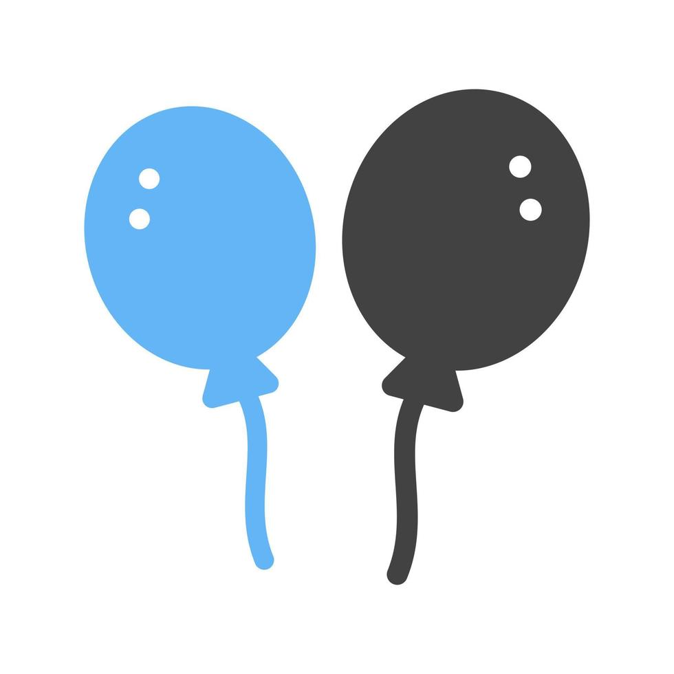Balloons Glyph Blue and Black Icon vector