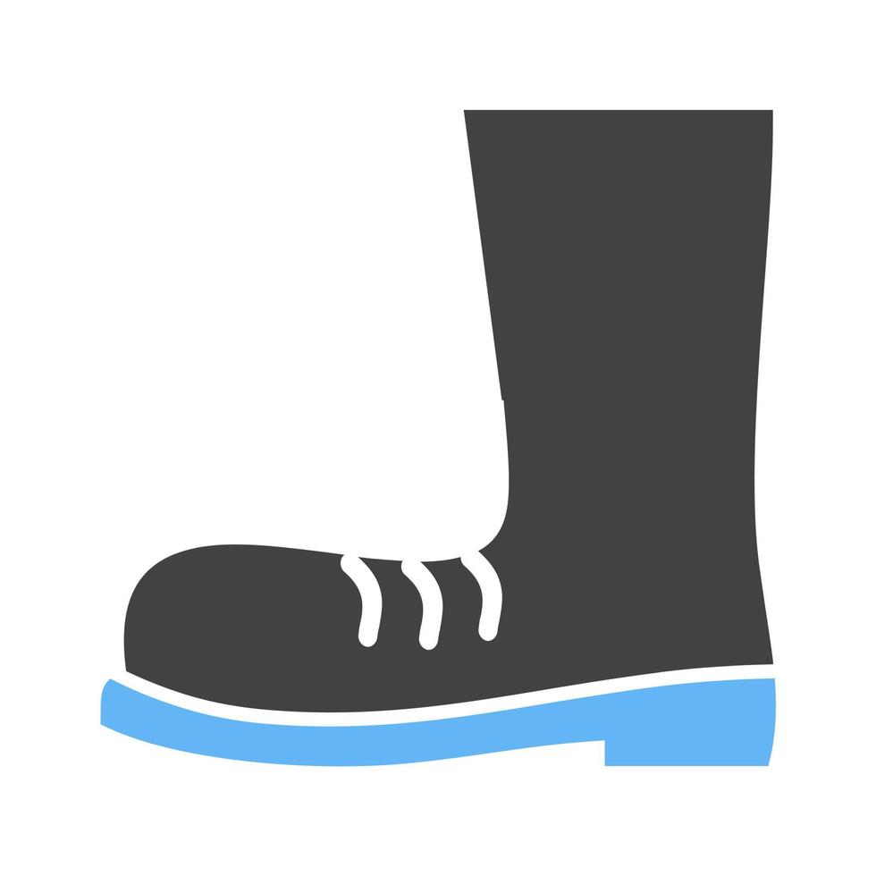 Construction boots Glyph Blue and Black Icon vector