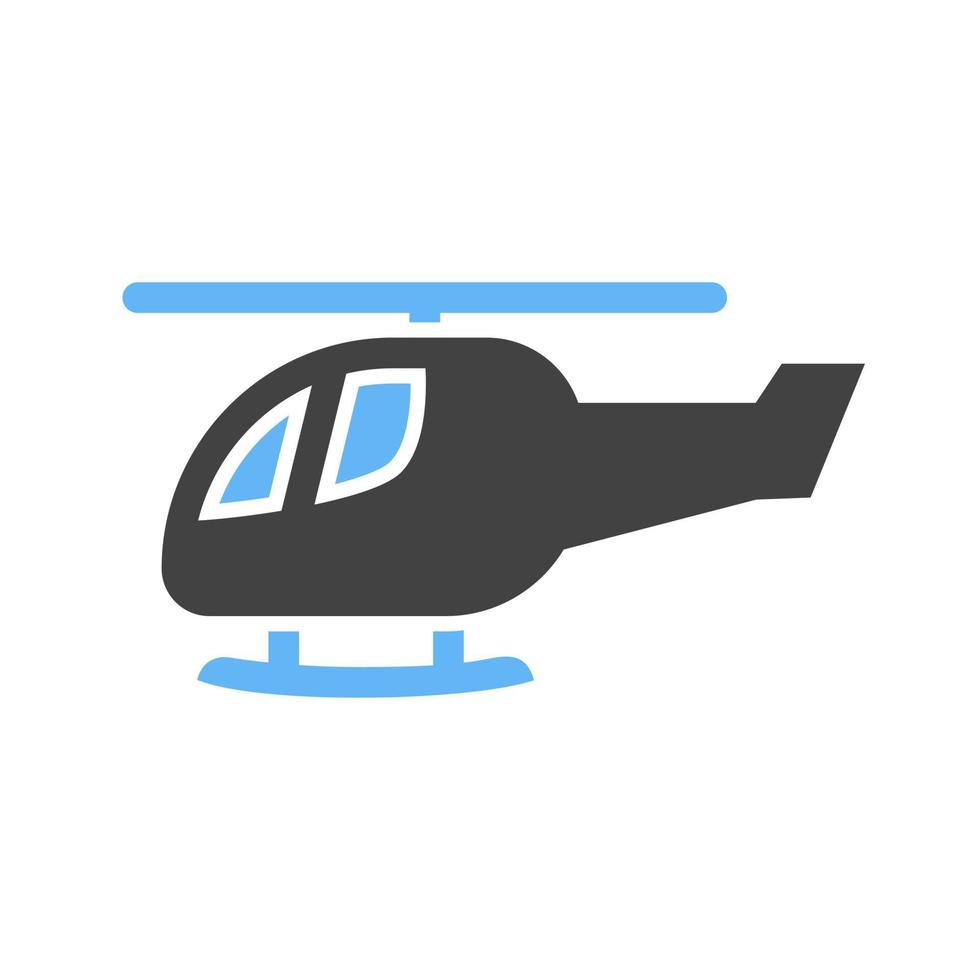 Police Helicopter Glyph Blue and Black Icon vector